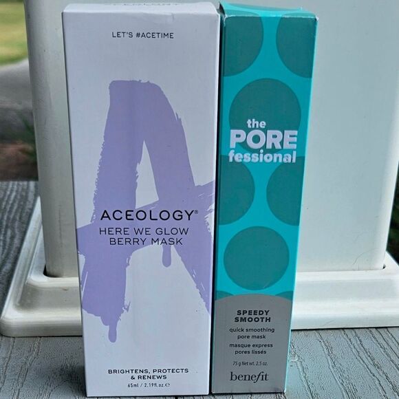 FACE MASK BUNDLE aceology berry mask & benefit the pore fessional mask NEW - Picture 2 of 5